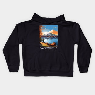 A Pop Art Travel Print of Vancouver - Canada Kids Hoodie